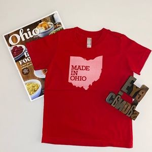 AMERICAN APPAREL Toddler’s “Made in Ohio” Short Sleeve T-Shirt in Red